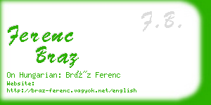 ferenc braz business card